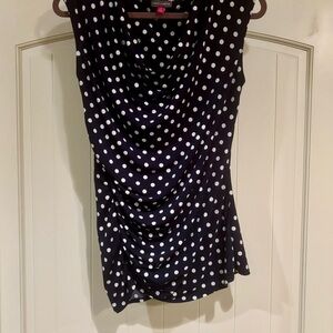 Vince Camuto Navy Polka Dot Top